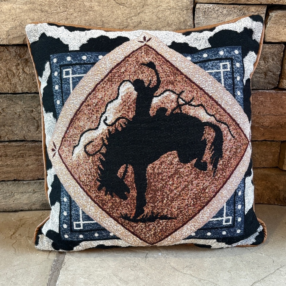 Tapestry western cowboy pillow